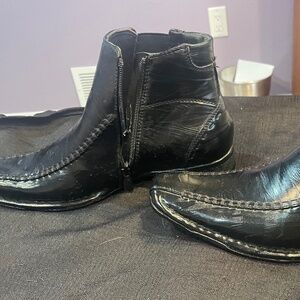 Bonafini Dress / Casual Boots with Side Zipper + elastic D-620 Black